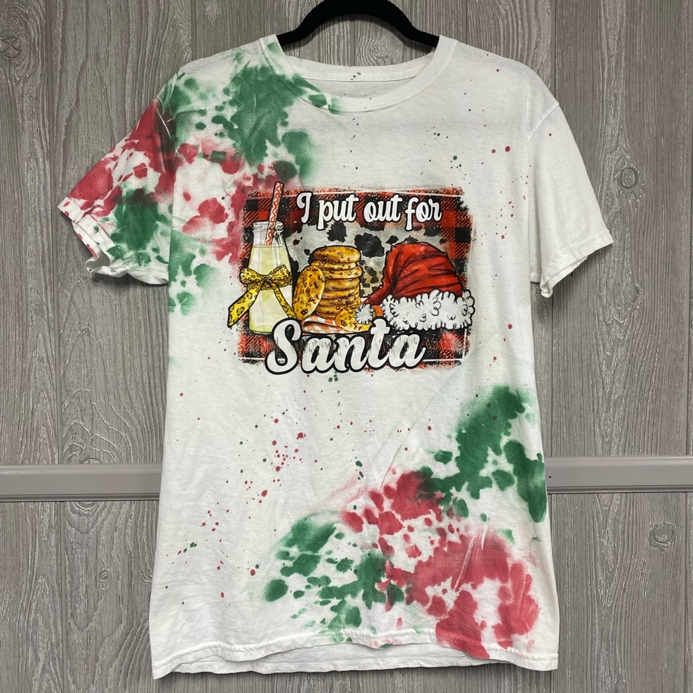 Tie Dye I Put Out For Santa T Shirt Size M